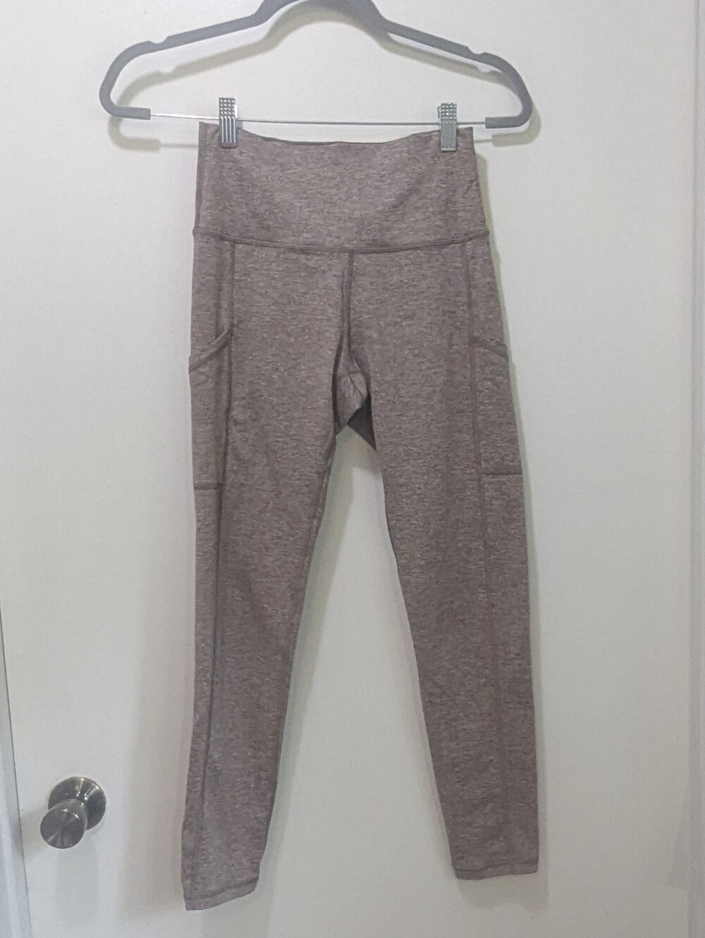 aerie Offline Hugger Tan Brown Heathered Leggings M